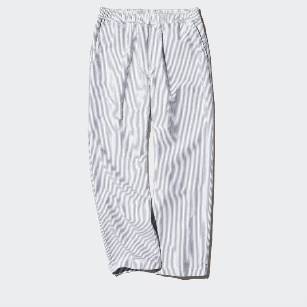 Men's Uniqlo Cotton Relaxed Ankle Pants, 67 blue, size L